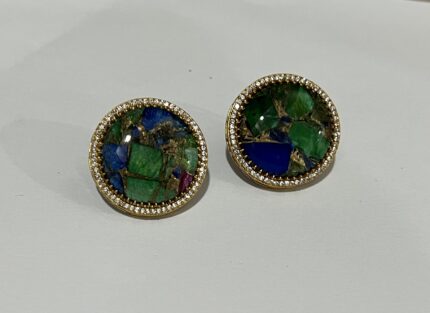 multicolor stone stud earrings