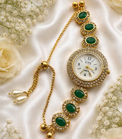 kashimiri green stone watch bracelet