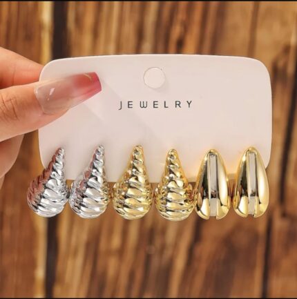 combo gold & silver hoop earrings