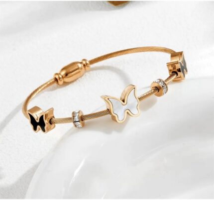 butterfly anti tarnish bracelet rosegold polish