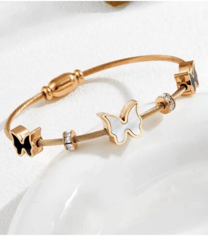 butterfly anti tarnish bracelet rosegold polish