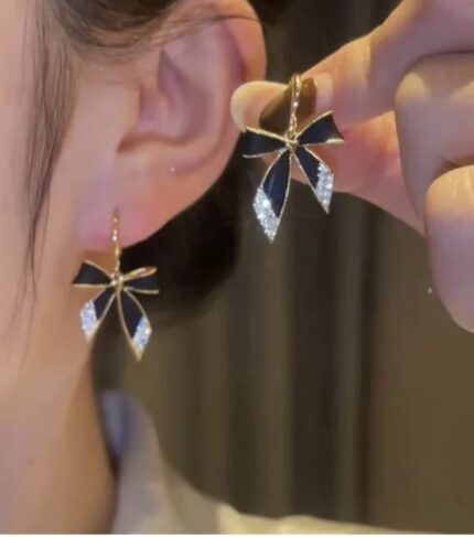 black bow earrings