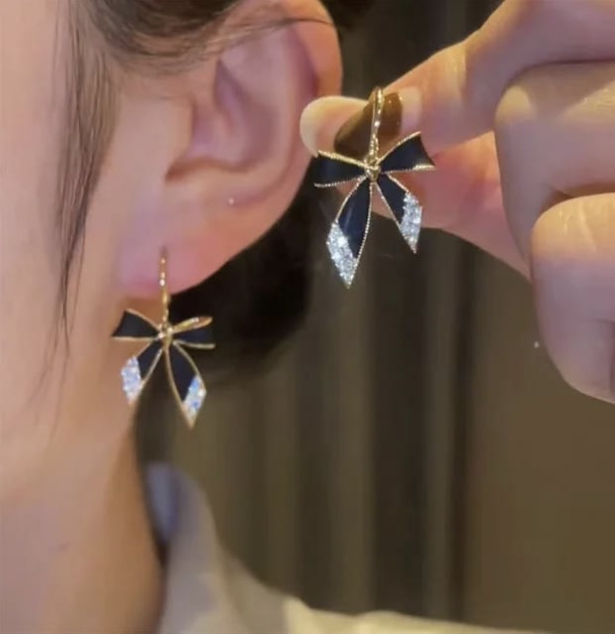 black bow earrings black bow earrings