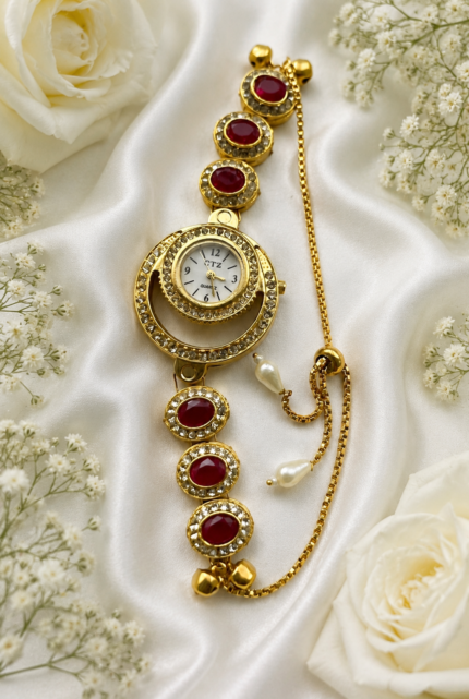 kashmiri watches with ruby stones