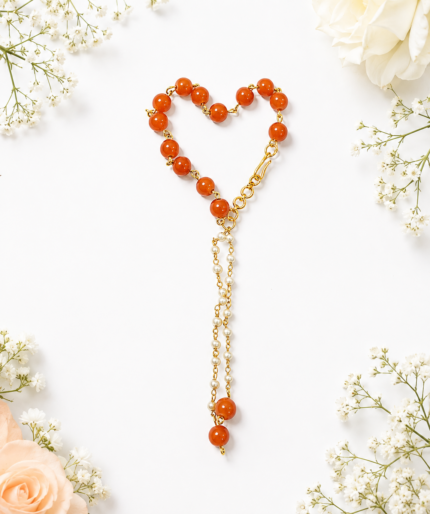 adjustable orange beads bracelet
