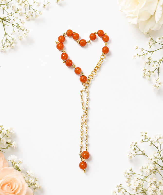 adjustable orange beads bracelet