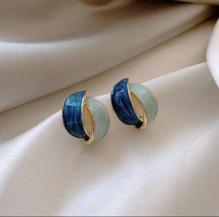 dual tone enamel earrings