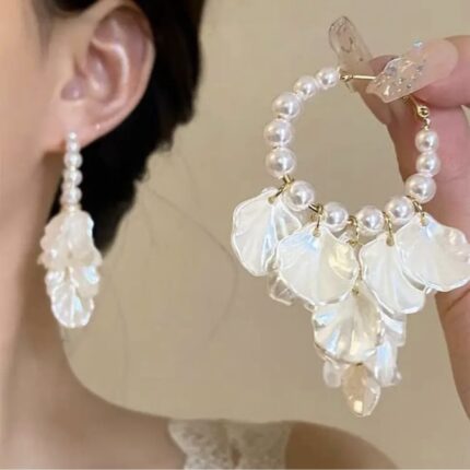 pearl hoop earrings