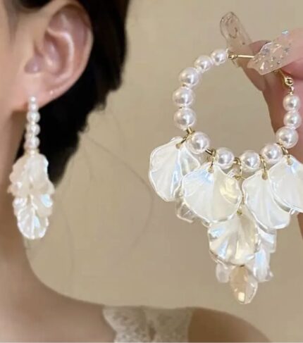pearl hoop earrings