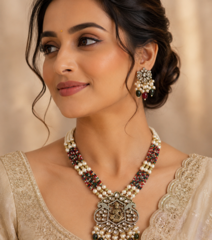 laxmi devi pendent beads multi color