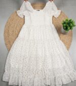 chiffon white micro floral print dress