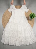 chiffon white micro floral print dress